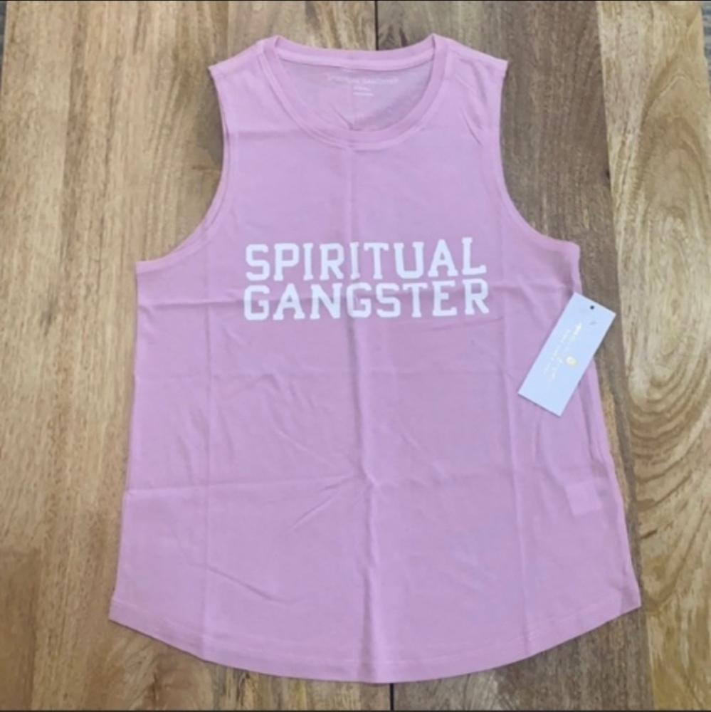SPIRITUAL GANGSTER | Pink logo tank